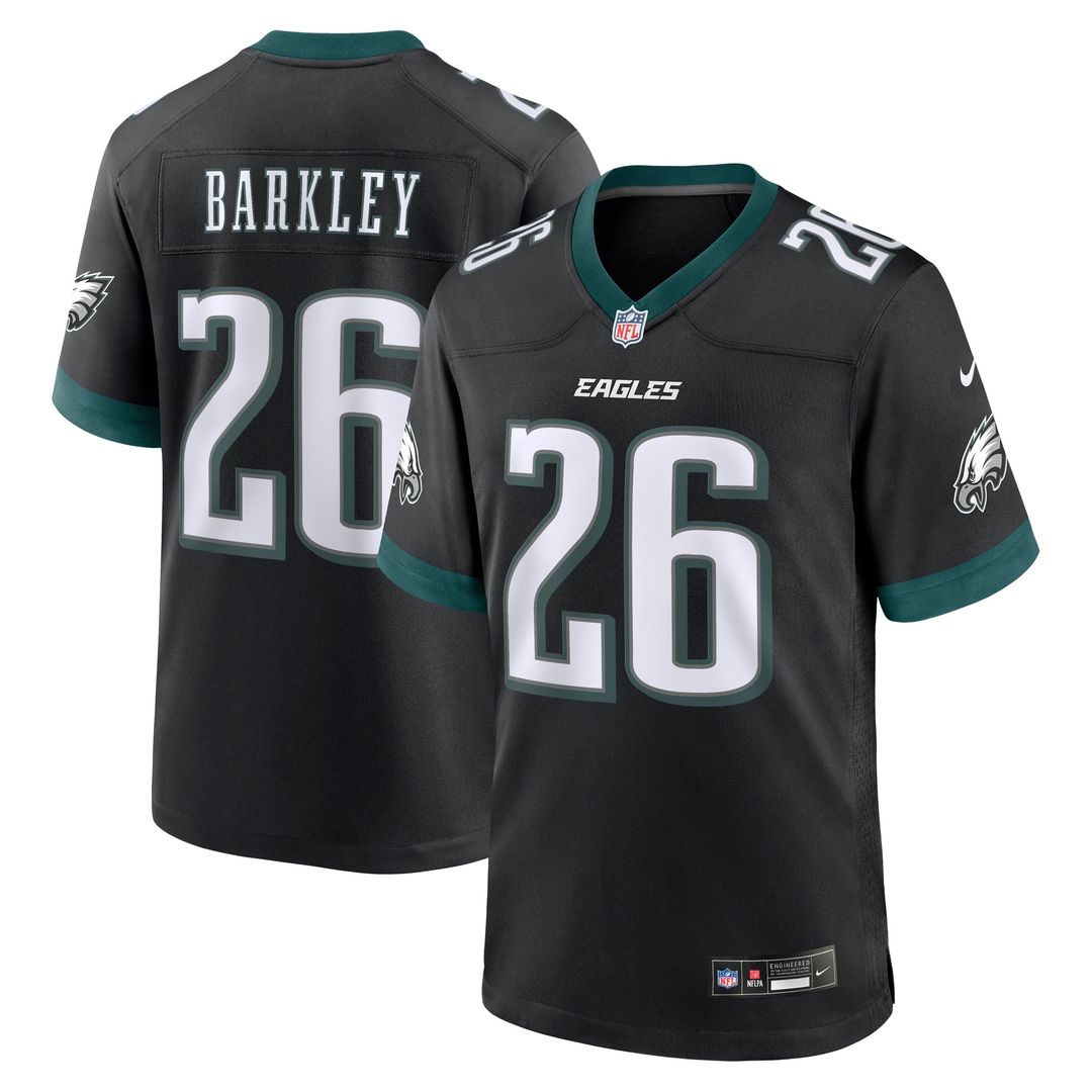 Men's Nike Philadelphia Eagles Saquon Barkley Midnight Green Game Player NFL Jersey