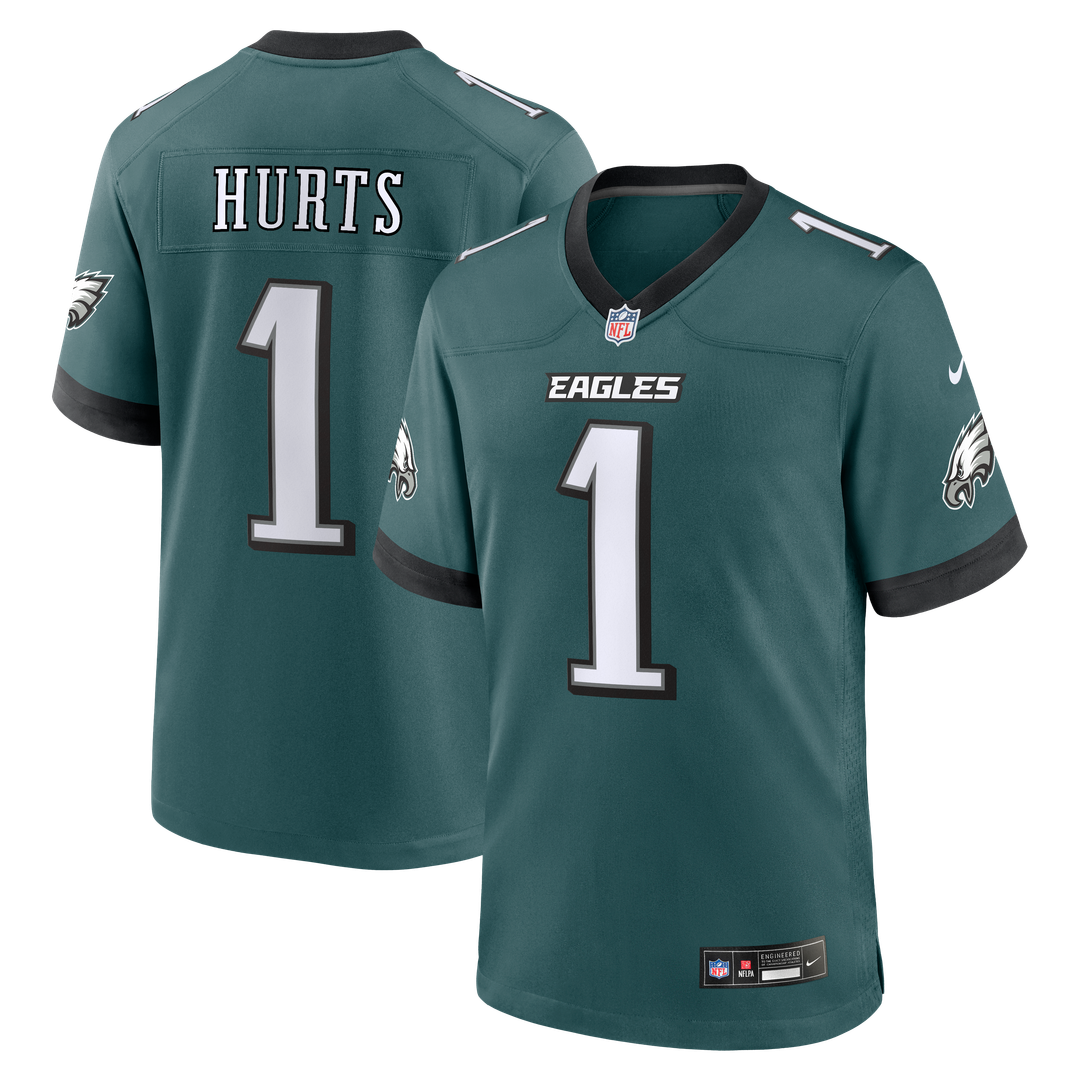 Men's Nike Philadelphia Eagles Jalen Hurts Midnight Green Team Game NFL Jersey
