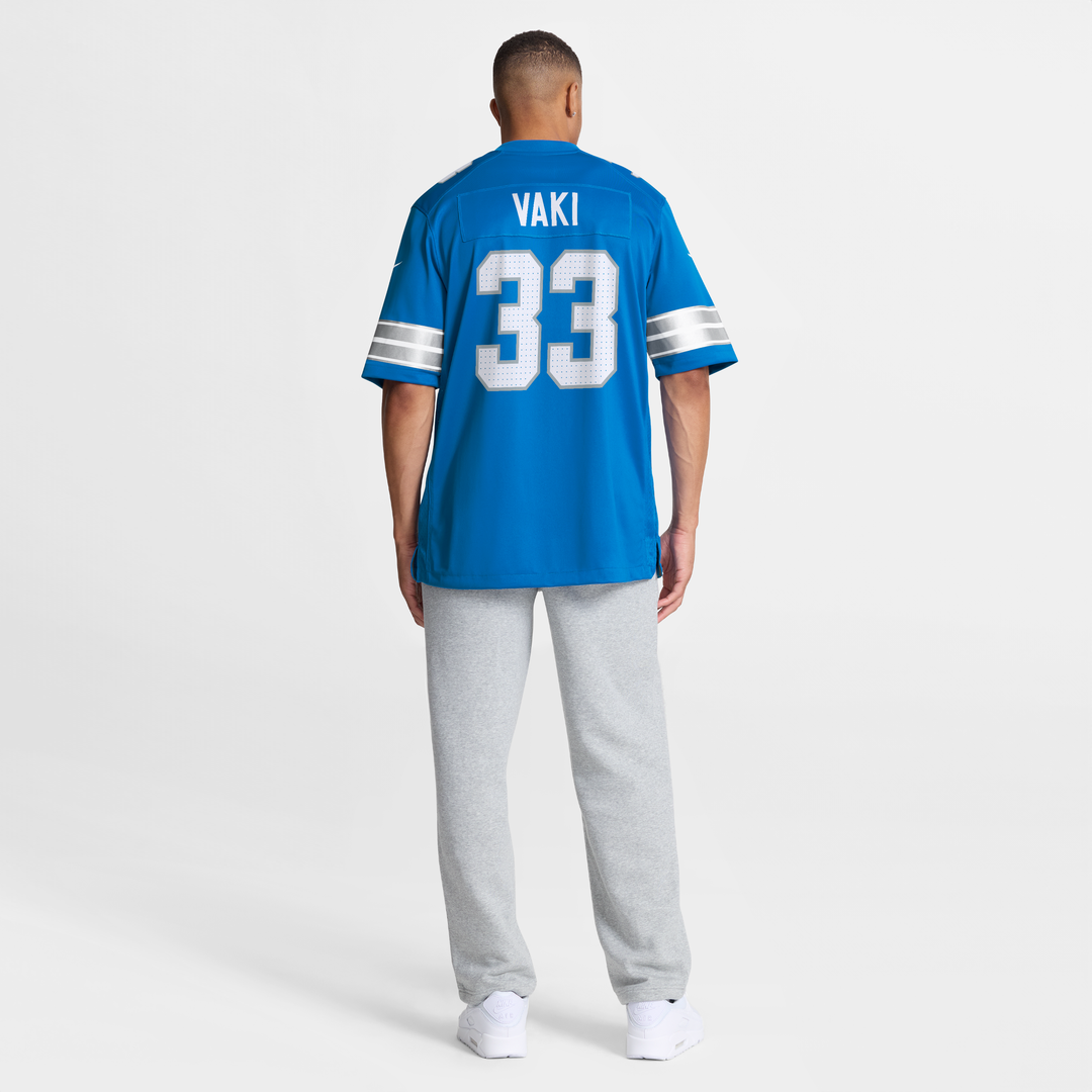 Men's Nike Detroit Lions Sione Vaki Blue Team Game NFL Jersey