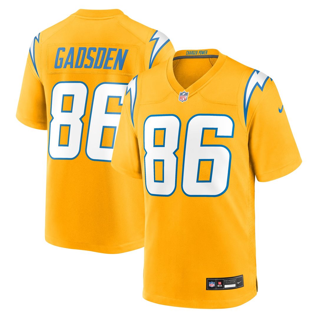 Men's Nike Los Angeles Chargers Oronde Gadsden Gold Alternate Charger Power Game NFL Jersey