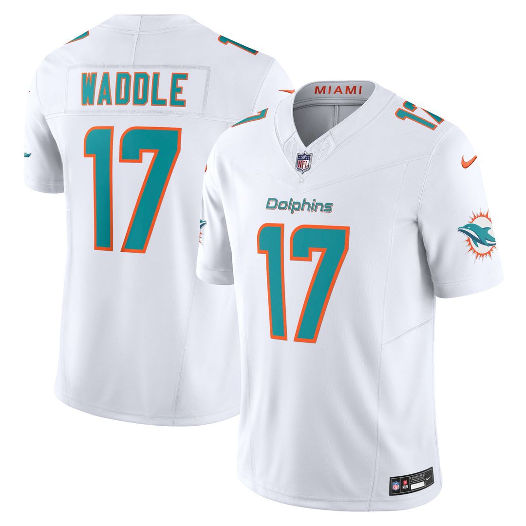 Men's Nike Miami Dolphins Jaylen Waddle White Vapor F.U.S.E. Limited NFL Jersey