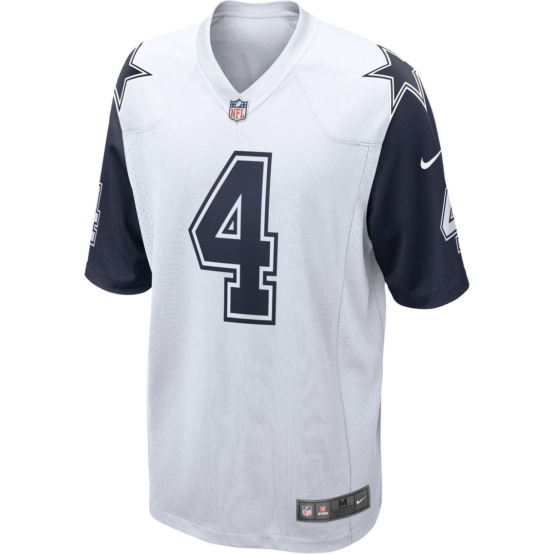 Men's Nike Dallas Cowboys Dak Prescott White Alternate Game Team NFL Jersey