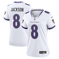 Women's Nike Baltimore Ravens Lamar Jackson White Game NFL Jersey
