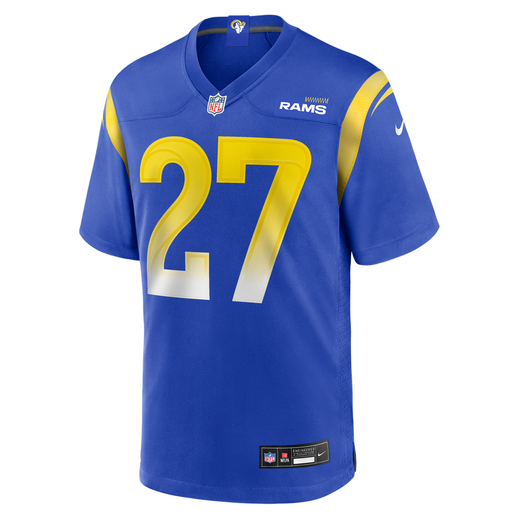 Men's Nike Los Angeles Rams Jarquez Hunter Royal Team Game NFL Jersey