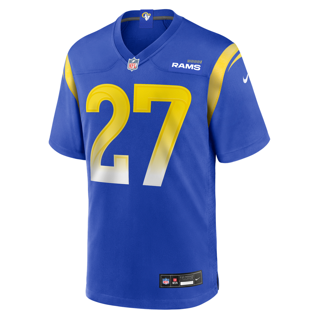 Men's Nike Los Angeles Rams Jarquez Hunter Royal Team Game NFL Jersey