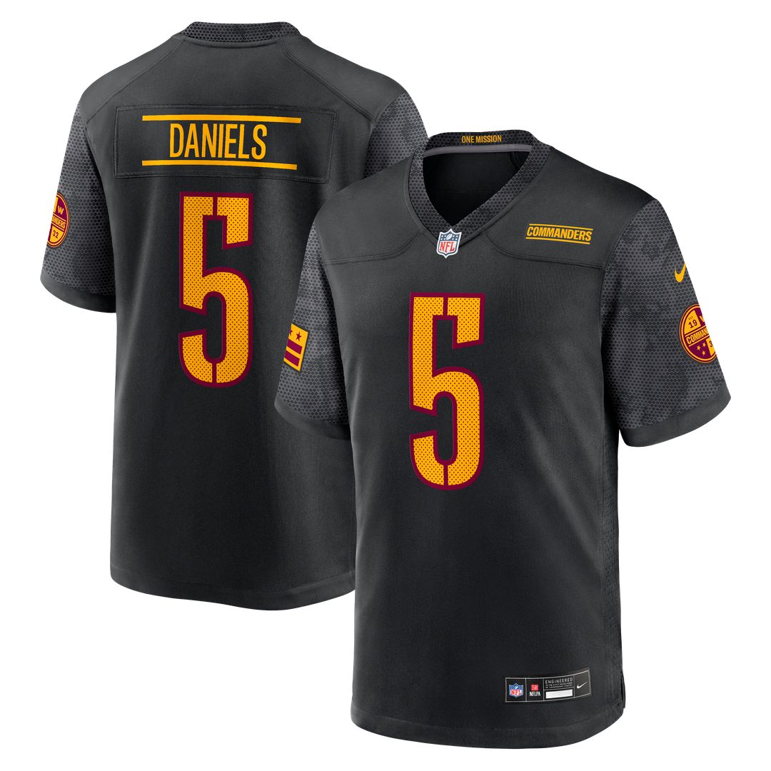 Men's Nike Washington Commanders Jayden Daniels Black Alternate Game Player NFL Jersey