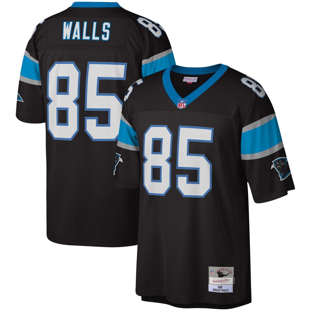 Men's Mitchell & Ness Carolina Panthers Wesley Walls Black Legacy Replica NFL Jersey