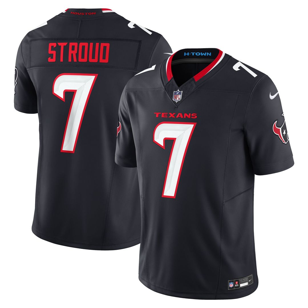 Men's Nike Houston Texans C.J. Stroud Navy Vapor F.U.S.E. Limited NFL Jersey