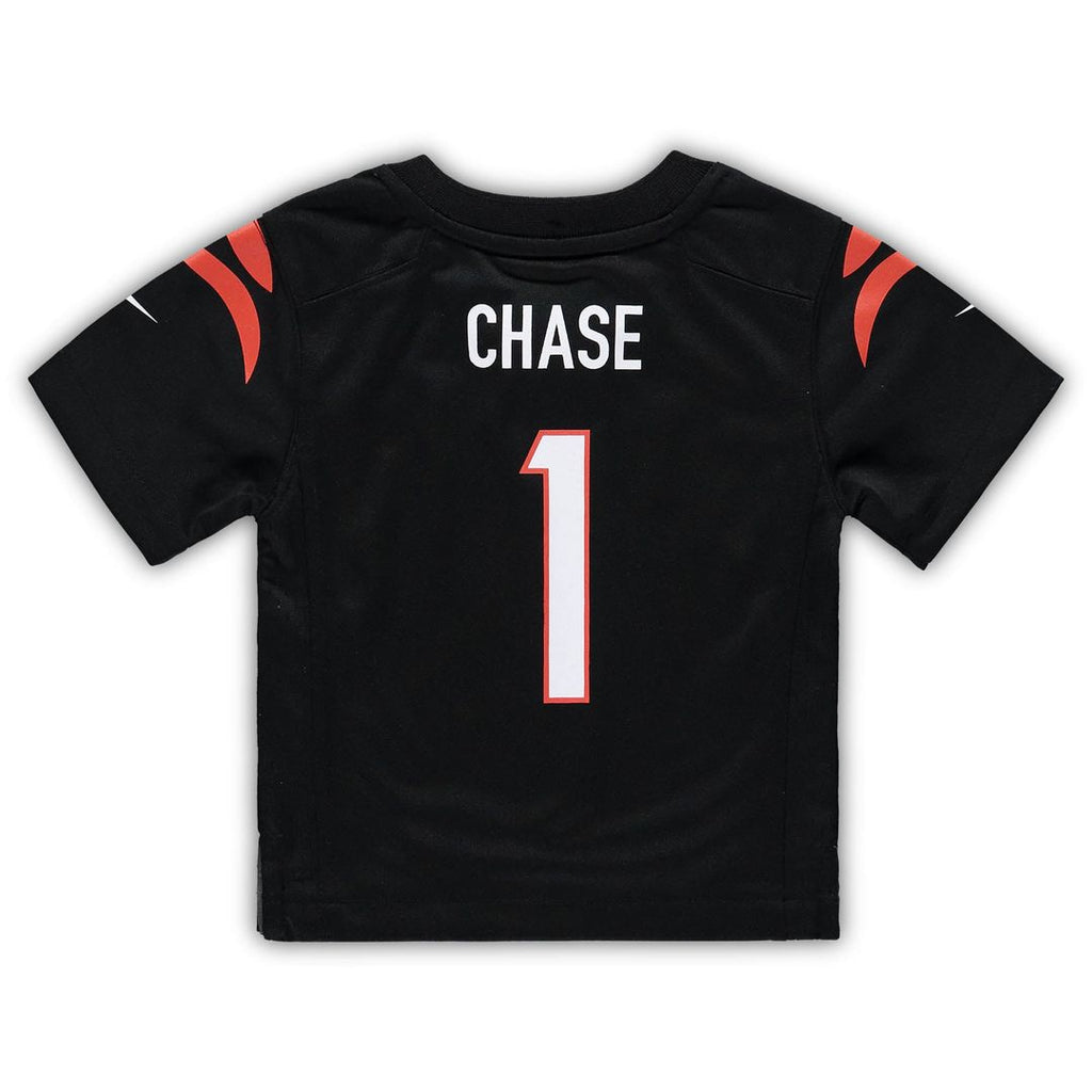 Infant Nike Cincinnati Bengals Ja'Marr Chase Black Team Player Game NFL Jersey