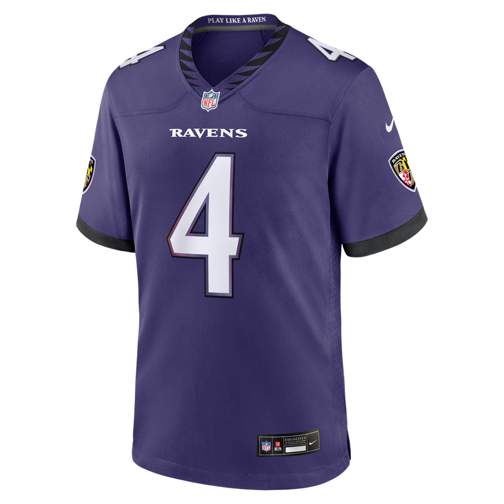 Men's Nike Baltimore Ravens Zay Flowers Purple Team Game NFL Jersey