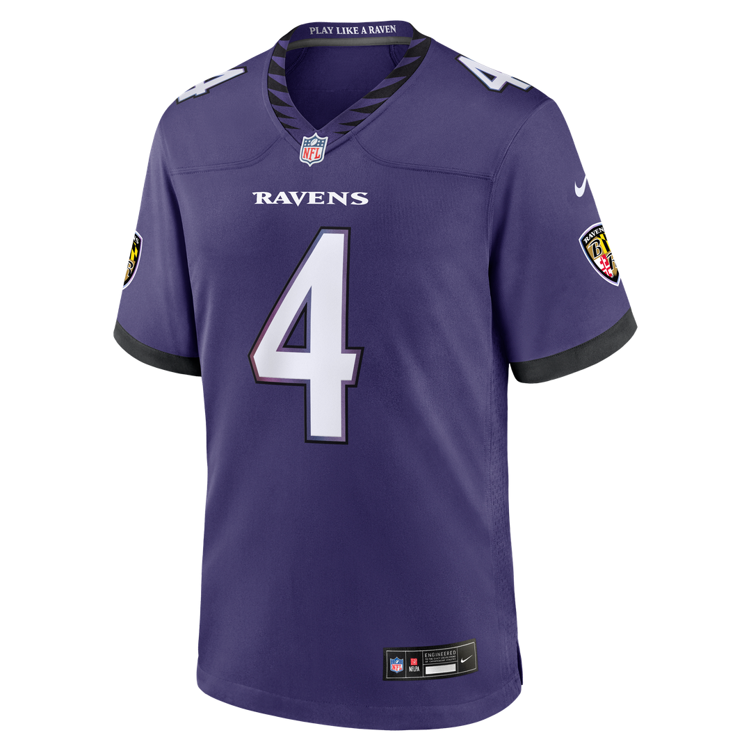 Men's Nike Baltimore Ravens Zay Flowers Purple Team Game NFL Jersey