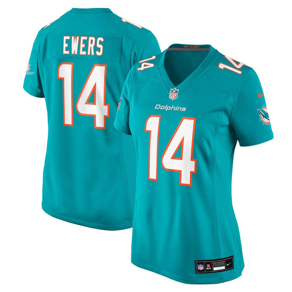 Women's Nike Miami Dolphins Quinn Ewers Aqua Team Game NFL Jersey