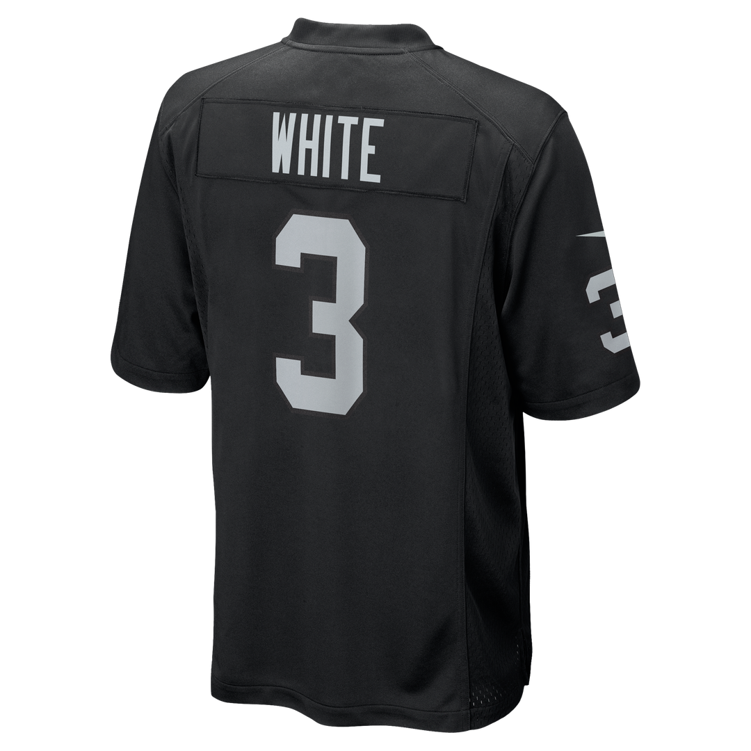 Men's Nike Las Vegas Raiders Zamir White Black Team Game NFL Jersey