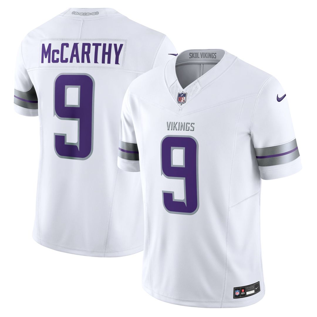 Men's Nike Minnesota Vikings J.J. McCarthy White Vapor F.U.S.E. Limited NFL Jersey