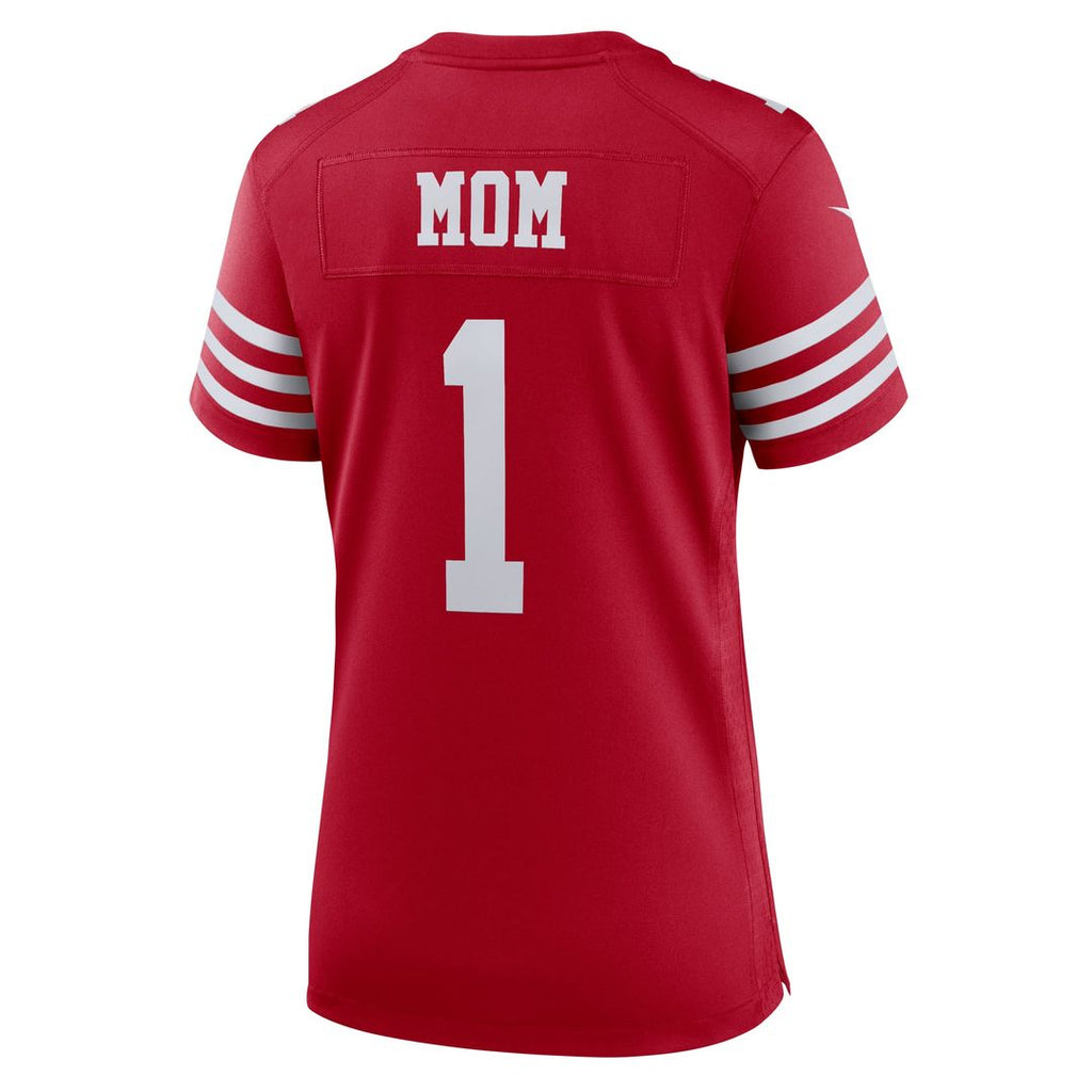 Women's Nike San Francisco 49ers Number 1 Mom Scarlet Game NFL Jersey