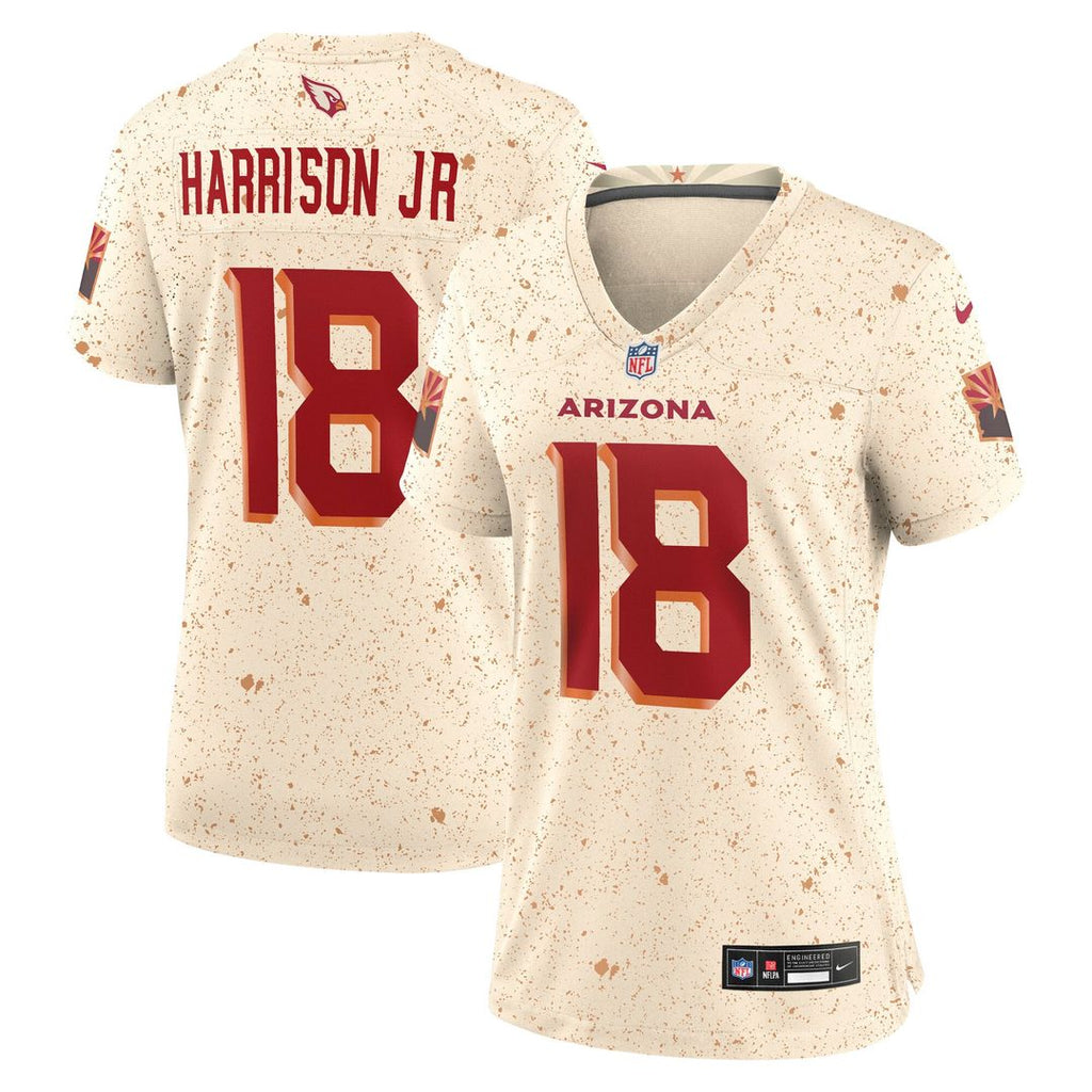 Women's Nike Arizona Cardinals Marvin Harrison Jr. Natural 2025 Rivalries Collection Game NFL Jersey