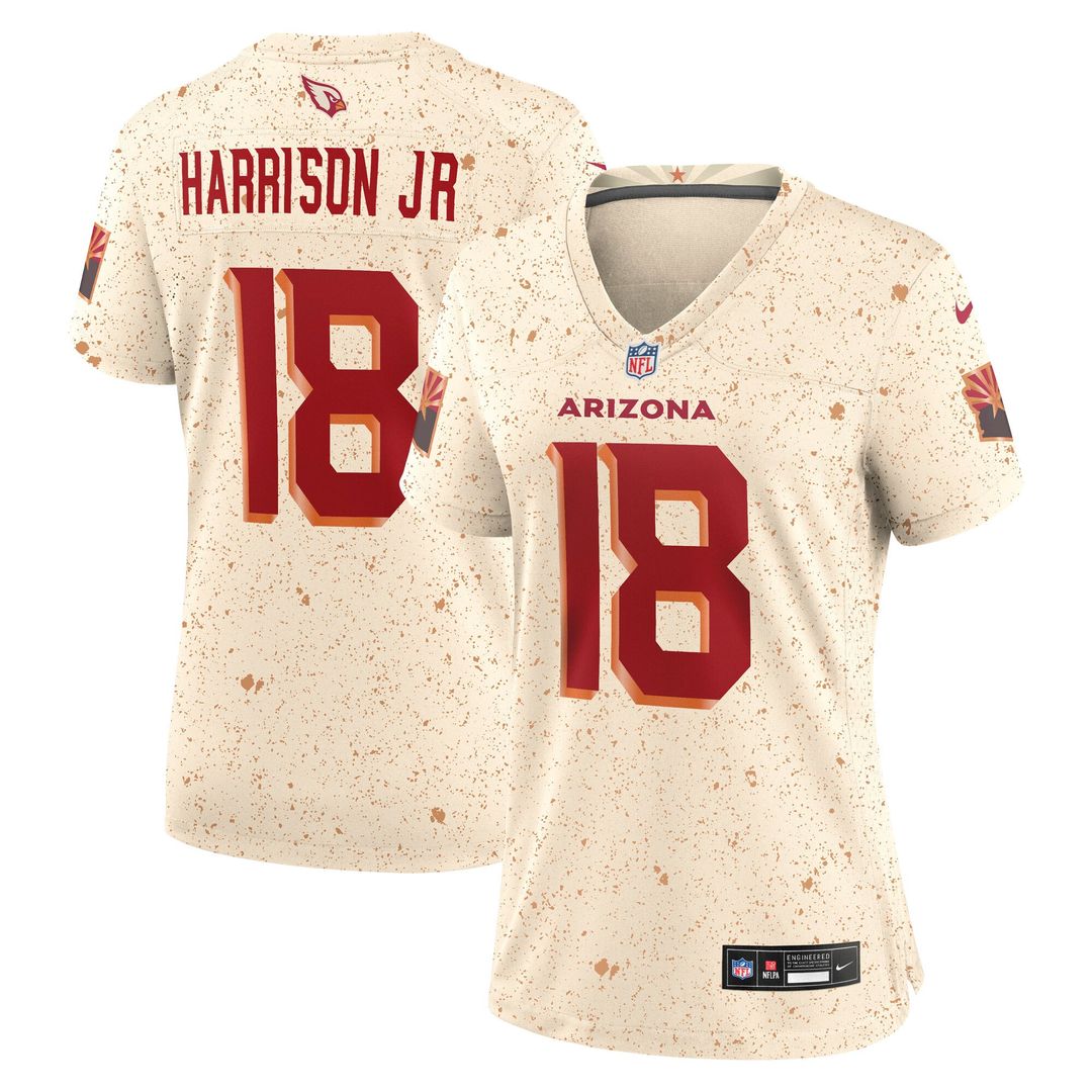 Women's Nike Arizona Cardinals Marvin Harrison Jr. Natural 2025 Rivalries Collection Game NFL Jersey