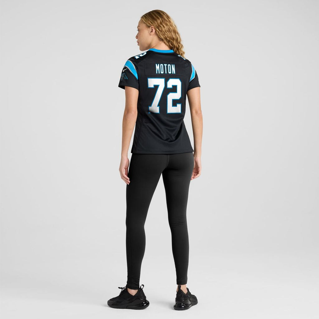 Women's Nike Carolina Panthers Taylor Moton Black Team Game NFL Jersey
