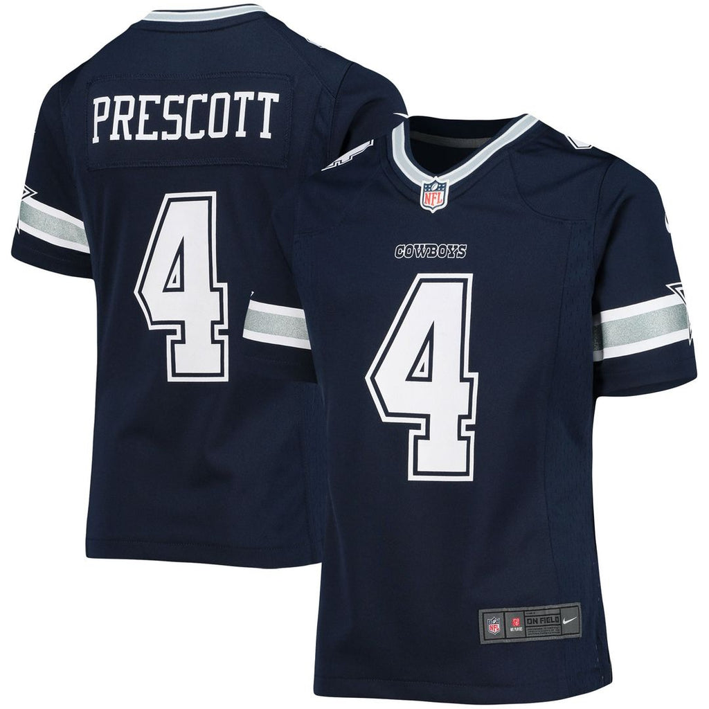 Girls' Youth Nike Dallas Cowboys Dak Prescott Navy Team Game NFL Jersey