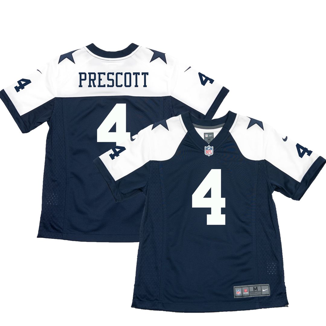 Youth Nike Dallas Cowboys Dak Prescott White Color Rush Game NFL Jersey