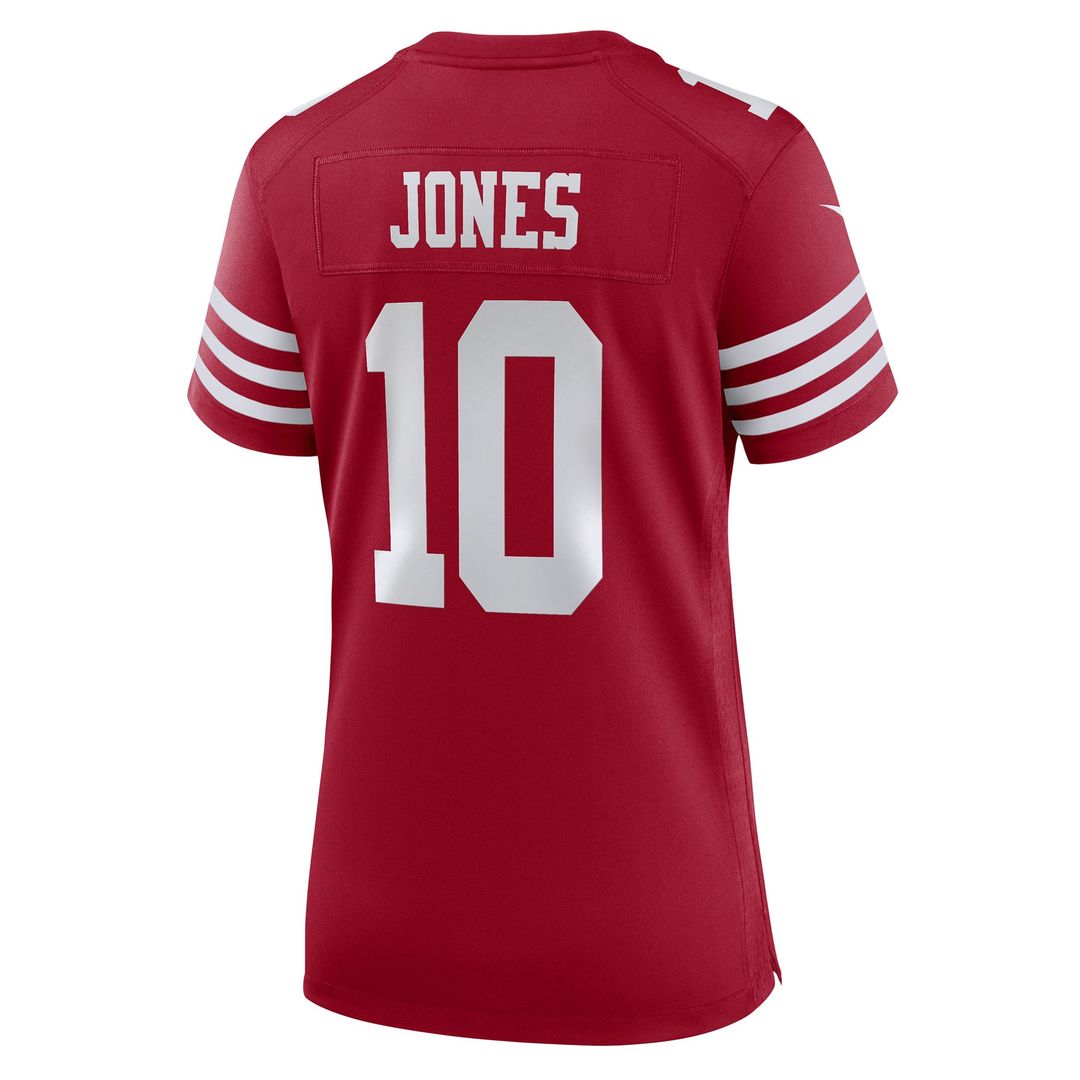 Women's Nike San Francisco 49ers Mac Jones Scarlet Team Game NFL Jersey