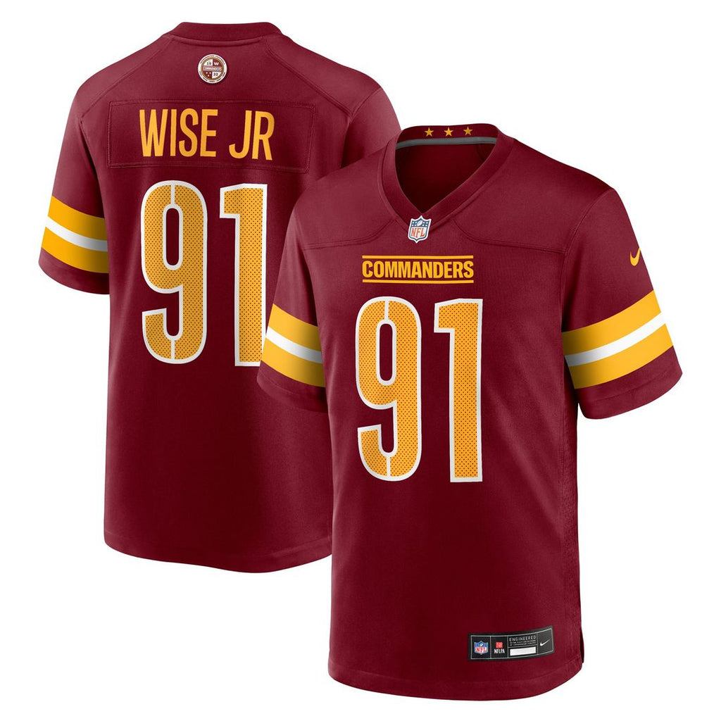 Men's Nike Washington Commanders Deatrich Wise Jr. Burgundy Team Game NFL Jersey