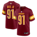 Men's Nike Washington Commanders Deatrich Wise Jr. Burgundy Team Game NFL Jersey