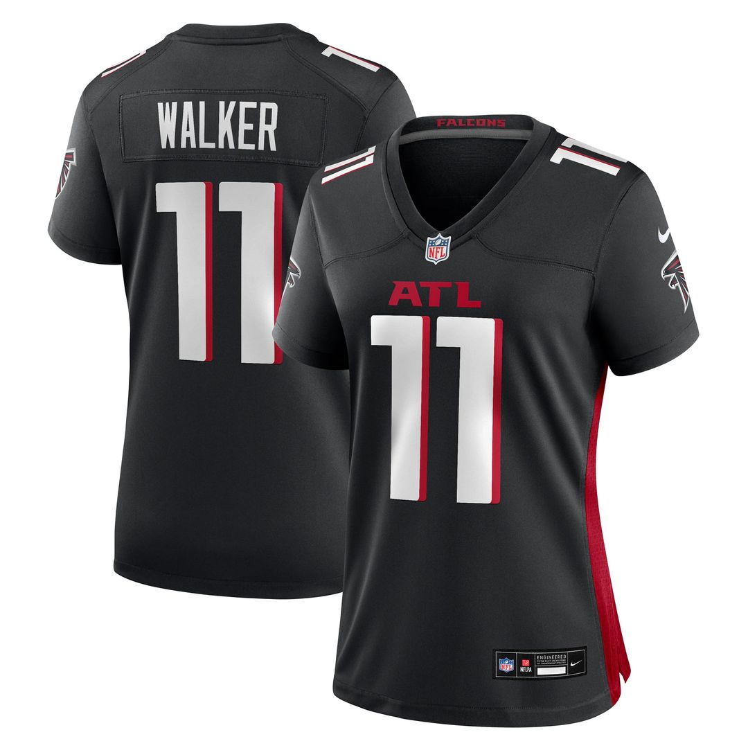 Women's Nike Atlanta Falcons Jalon Walker Black Team Game NFL Jersey