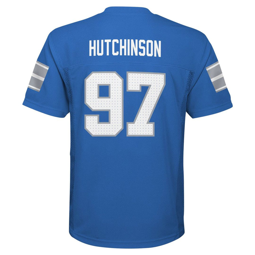 Youth Detroit Lions Aidan Hutchinson Blue Replica Player NFL Jersey