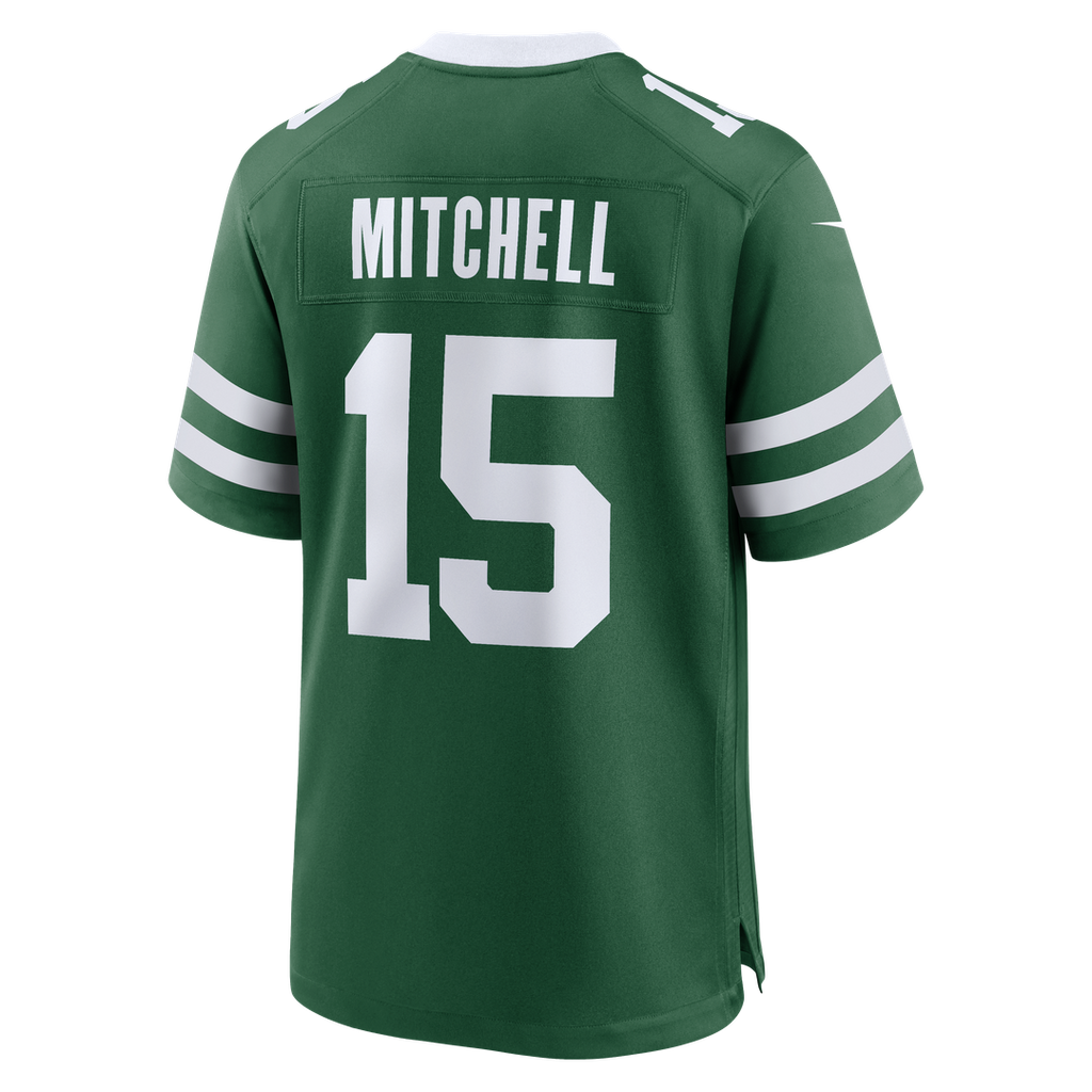 Men's Nike New York Jets Adonai Mitchell Legacy Green Team Game NFL Jersey