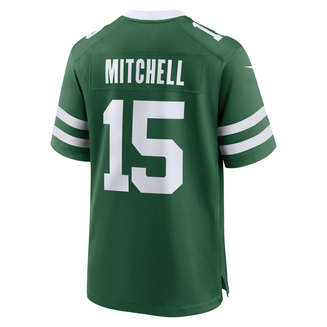Men's Nike New York Jets Adonai Mitchell Legacy Green Team Game NFL Jersey