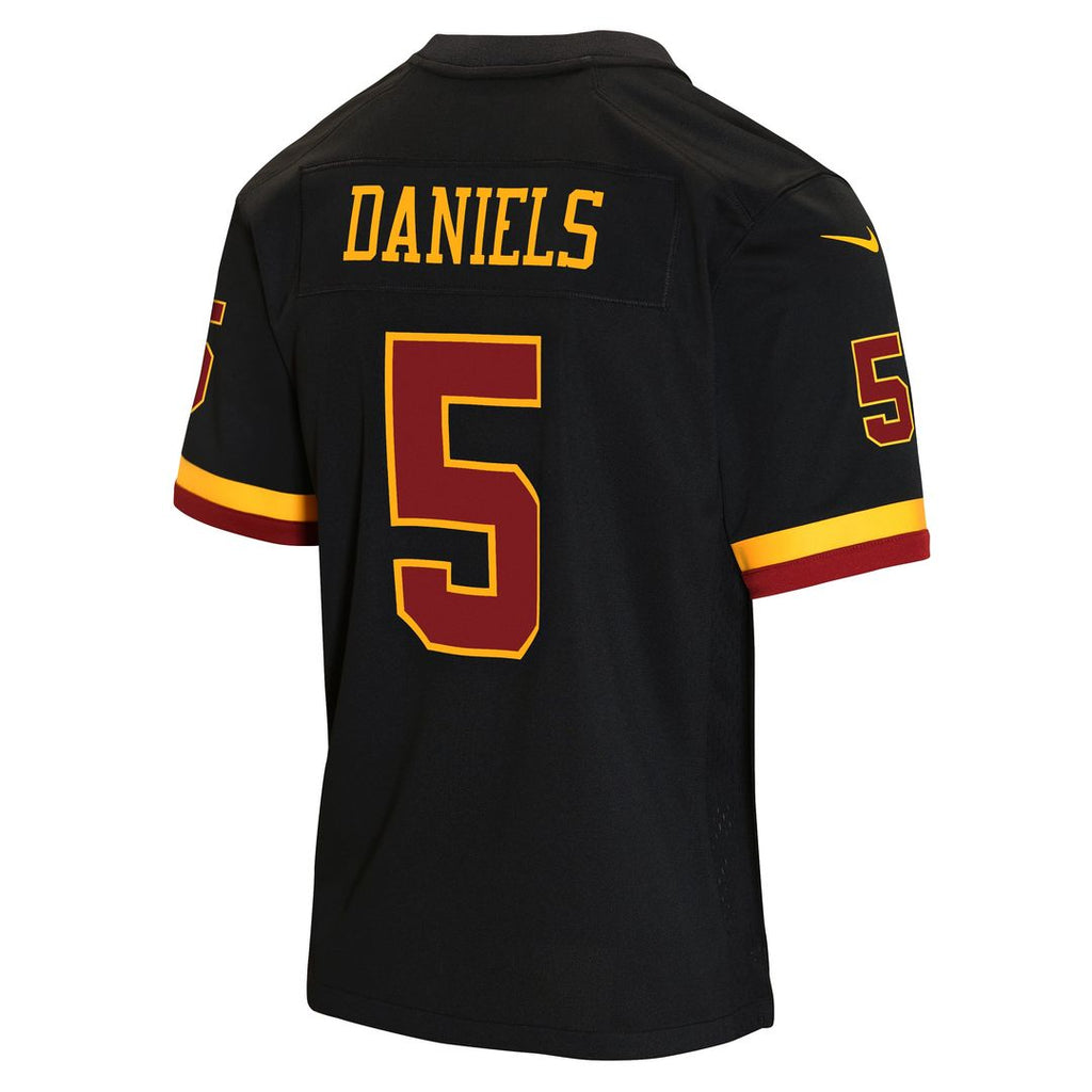 Youth Nike Washington Commanders Jayden Daniels Black Hail Raiser Alternate Game NFL Jersey