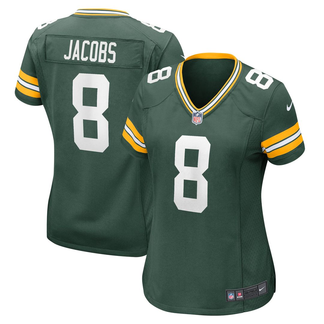 Women's Nike Green Bay Packers Josh Jacobs Green Team Game NFL Jersey