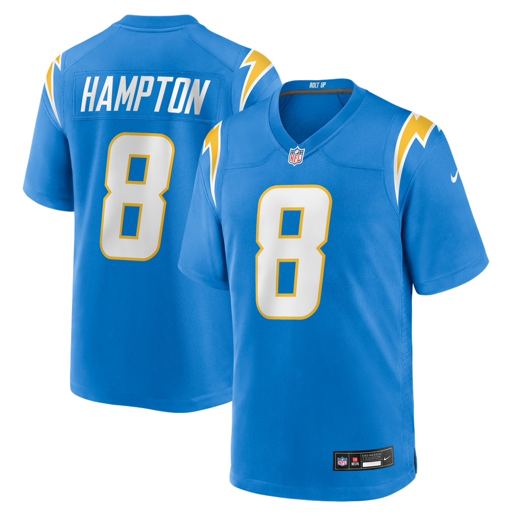 Men's Nike Los Angeles Chargers Omarion Hampton Powder Blue Team Game NFL Jersey