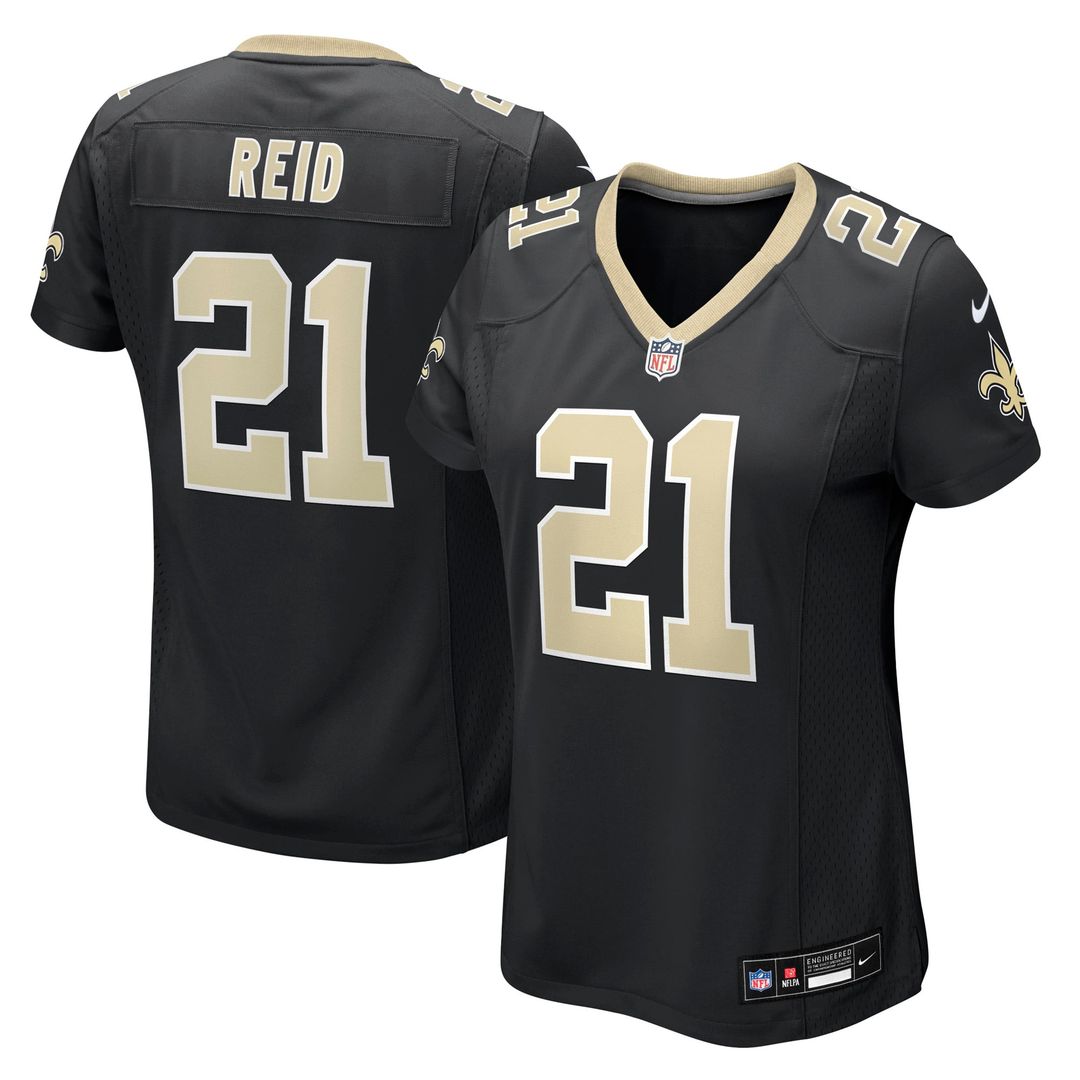 Women's Nike New Orleans Saints Justin Reid Black Team Game NFL Jersey