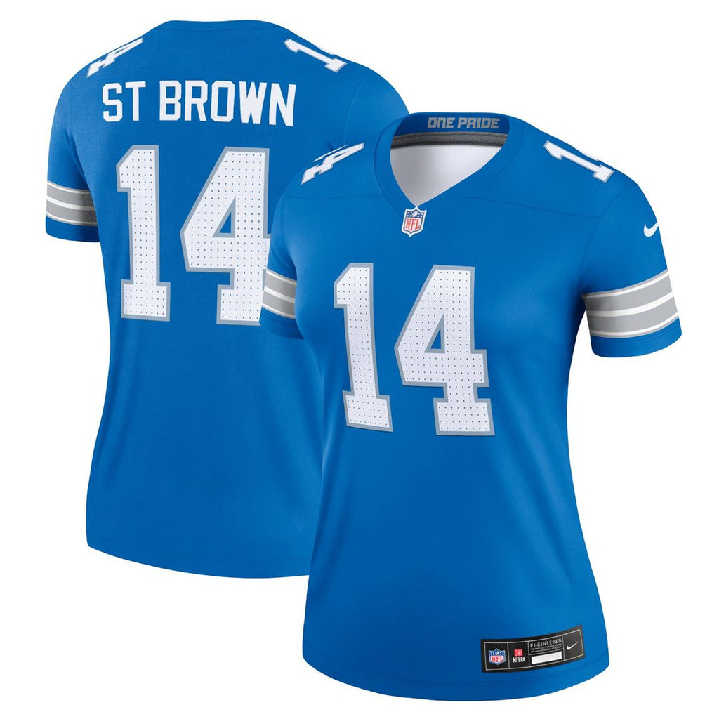 Women's Nike Detroit Lions Amon-Ra St. Brown Blue Legend Player NFL Performance Top