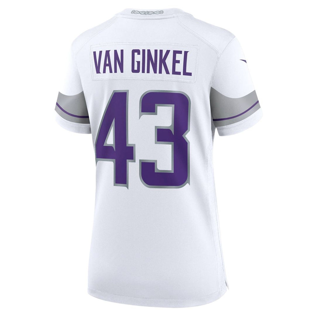 Women's Nike Minnesota Vikings Andrew Van Ginkel White Alternate Game NFL Jersey