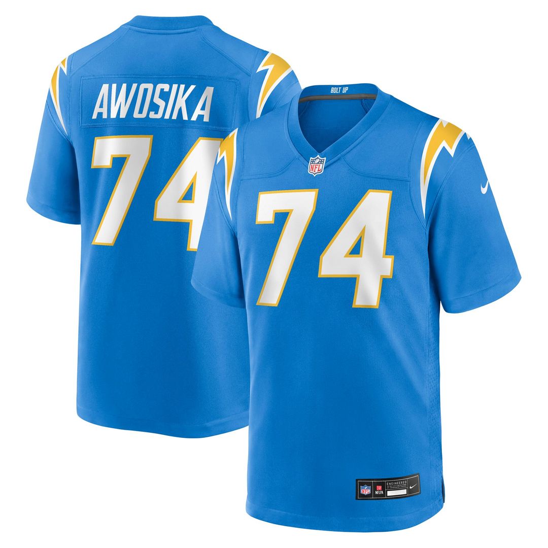 Men's Nike Los Angeles Chargers Kayode Awosika Powder Blue Team Game NFL Jersey
