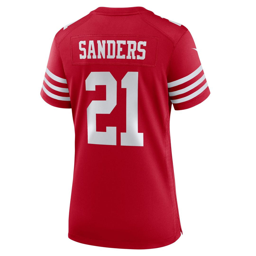 Women's Nike San Francisco 49ers Deion Sanders Scarlet Retired Player Game NFL Jersey