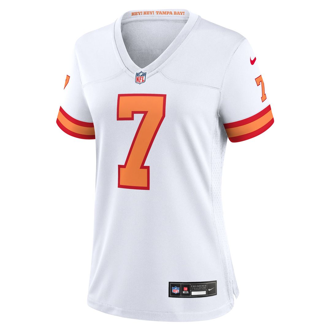 Women's Nike Tampa Bay Buccaneers Bucky Irving '76 White Game NFL Jersey