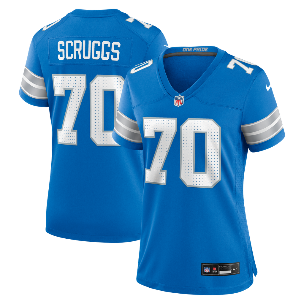 Women's Nike Detroit Lions Juice Scruggs Blue Team Game NFL Jersey