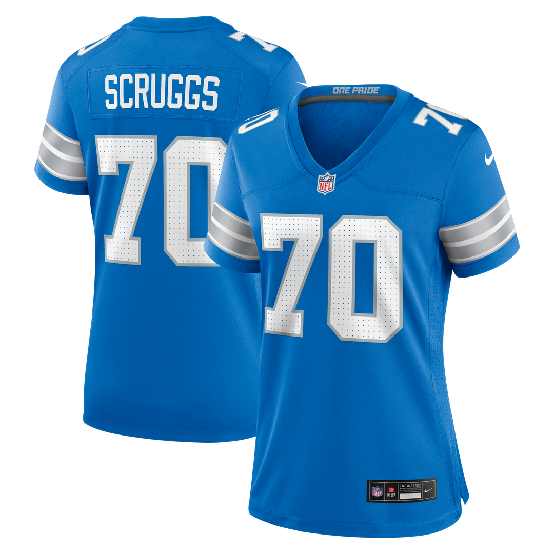 Women's Nike Detroit Lions Juice Scruggs Blue Team Game NFL Jersey