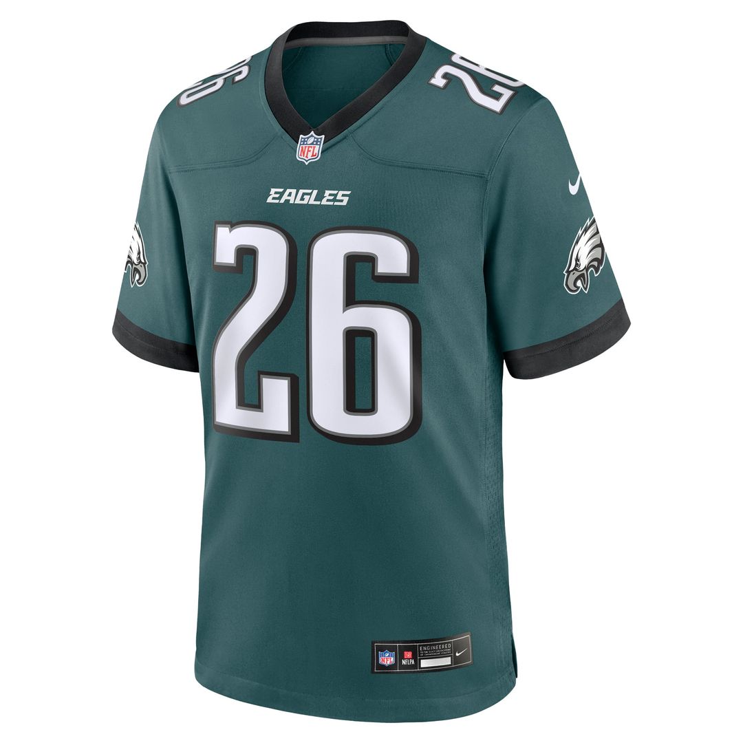 Men's Nike Philadelphia Eagles Saquon Barkley Midnight Green Game Player NFL Jersey