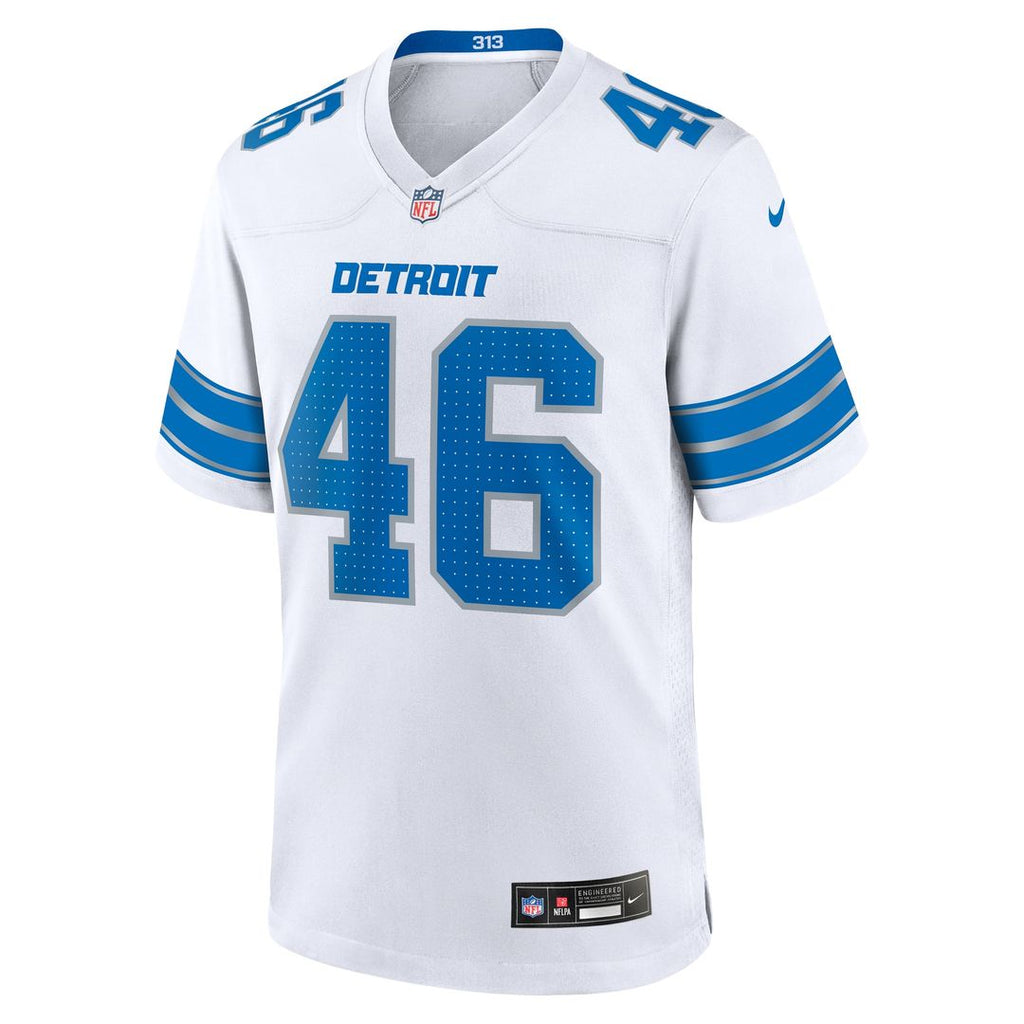 Men's Nike Detroit Lions Jack Campbell White Game NFL Jersey