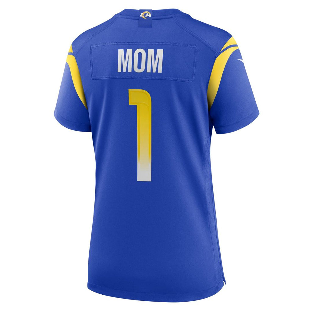 Women's Nike Los Angeles Rams Number 1 Mom Royal Game NFL Jersey