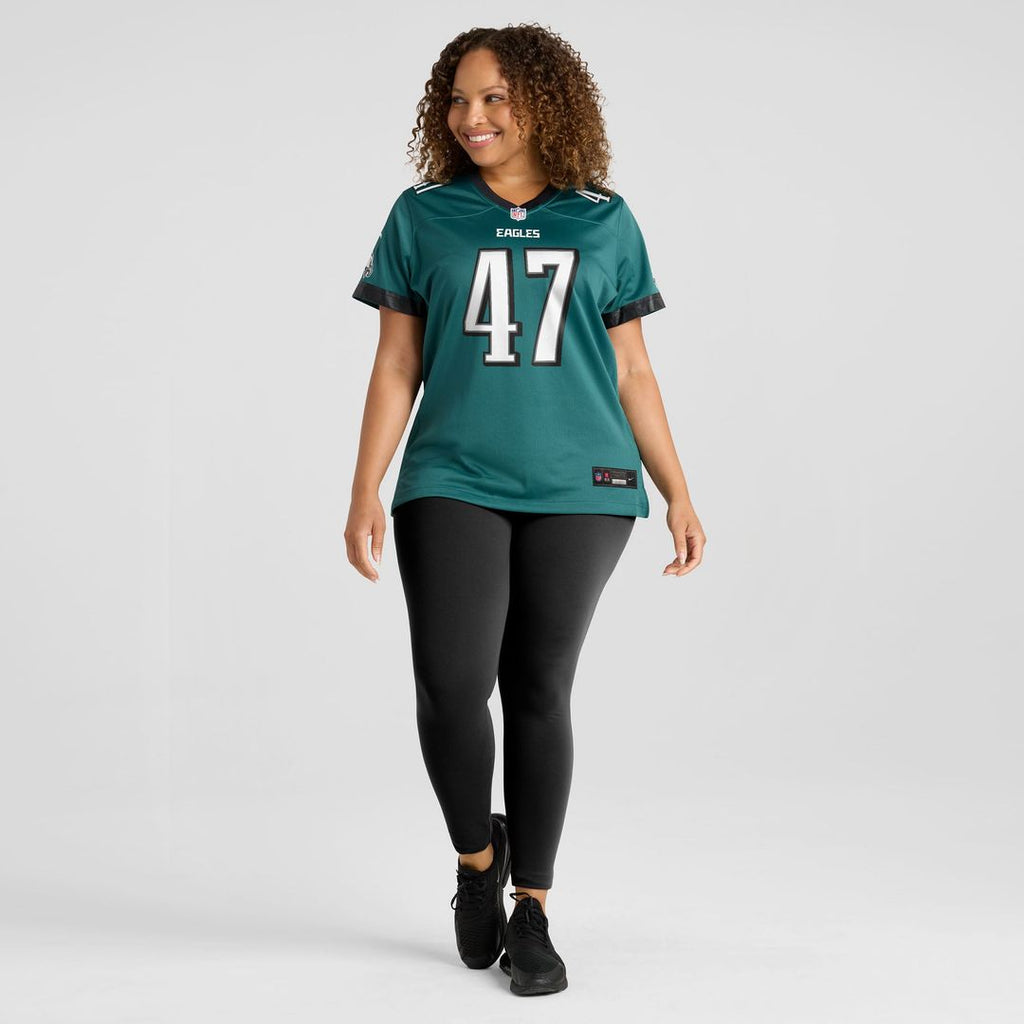 Women's Nike Philadelphia Eagles Charley Hughlett Midnight Green Team Game NFL Jersey