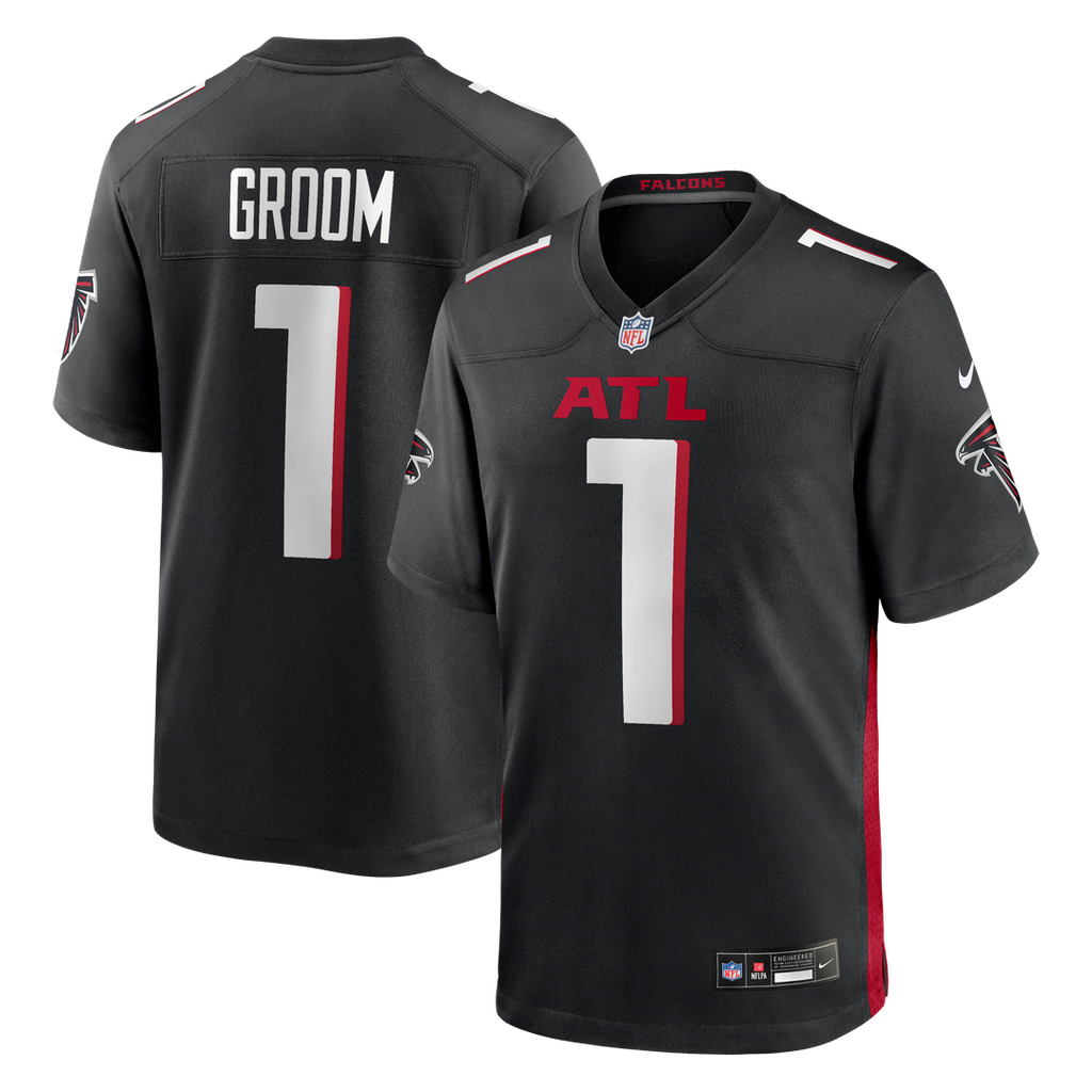 Men's Nike Atlanta Falcons Number 1 Groom Black Game NFL Jersey
