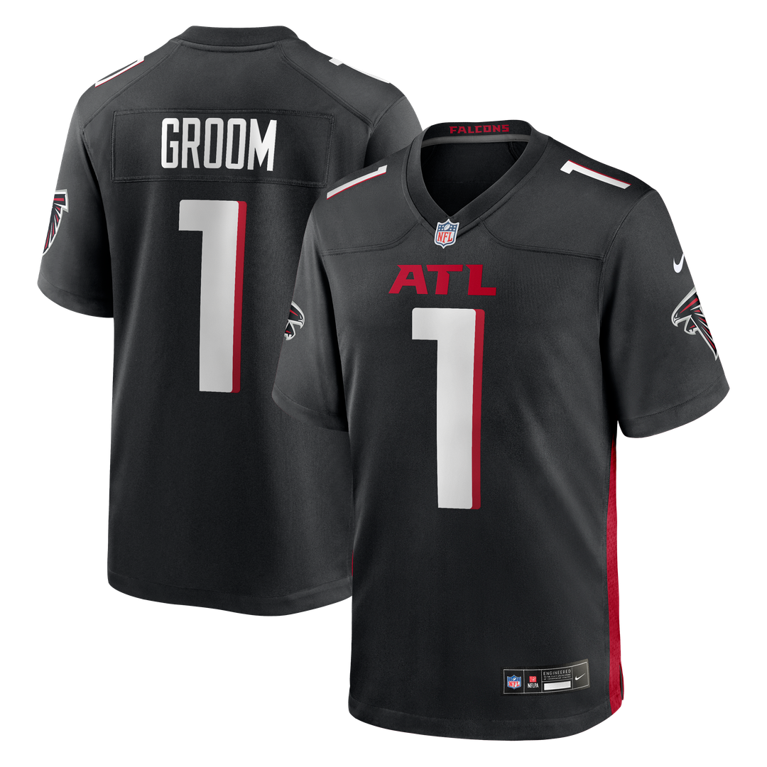 Men's Nike Atlanta Falcons Number 1 Groom Black Game NFL Jersey