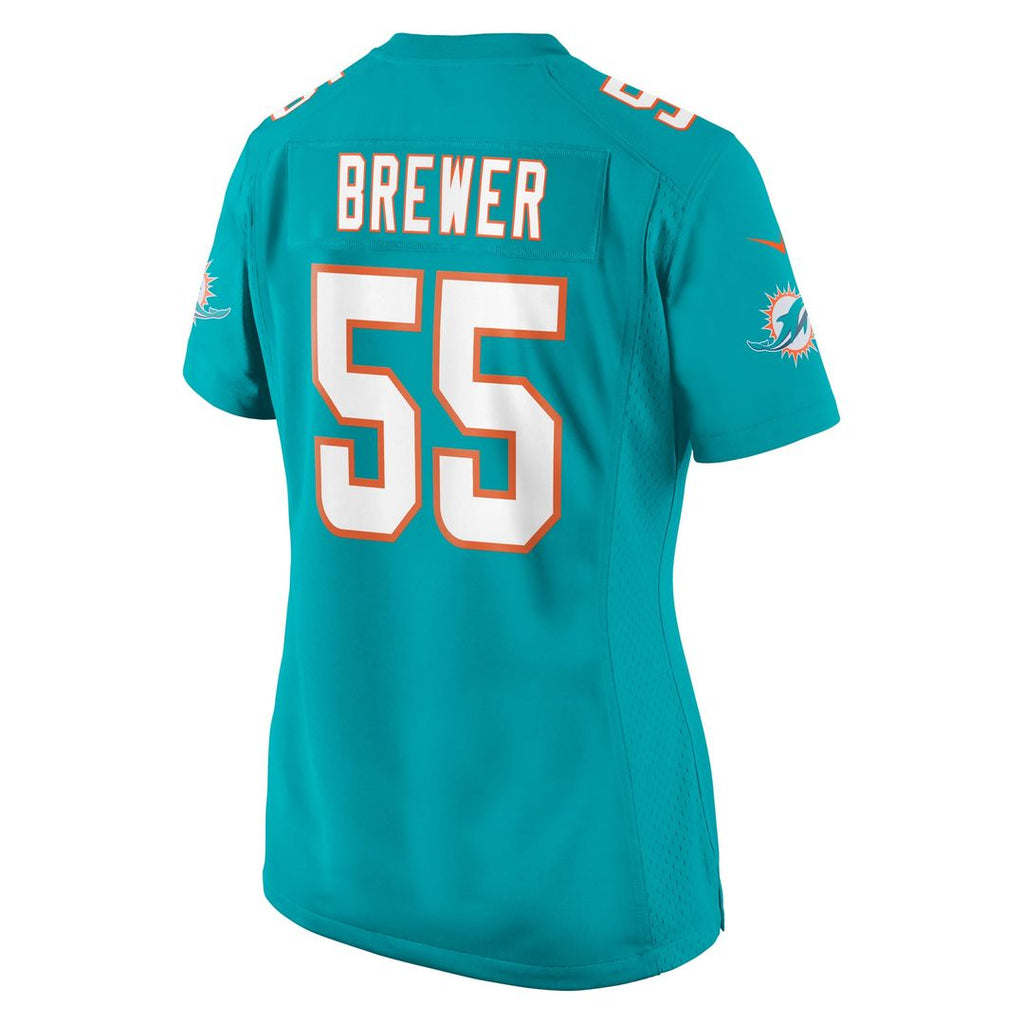 Women's Nike Miami Dolphins Aaron Brewer Aqua Game NFL Jersey