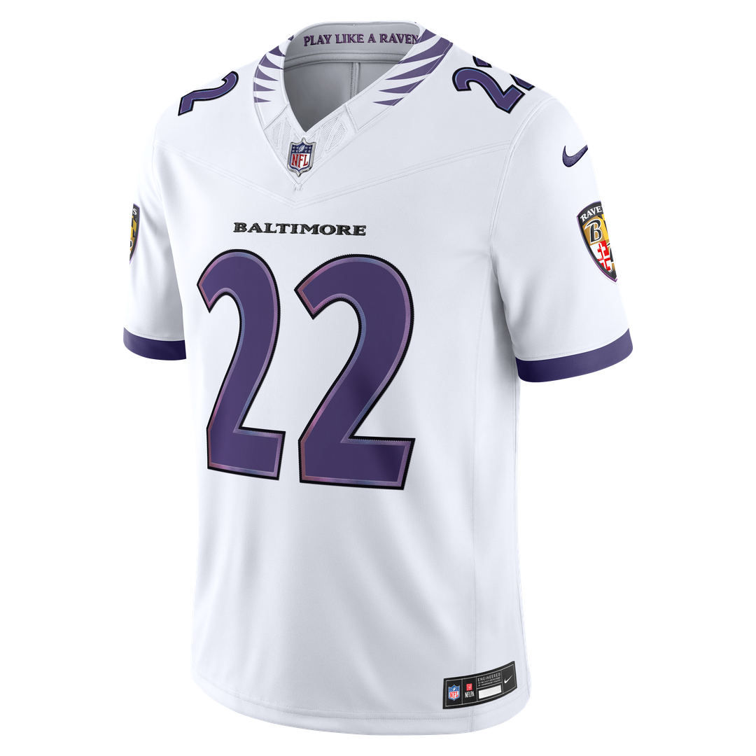 Men's Nike Baltimore Ravens Derrick Henry White Vapor F.U.S.E. Stitched Limited NFL Jersey
